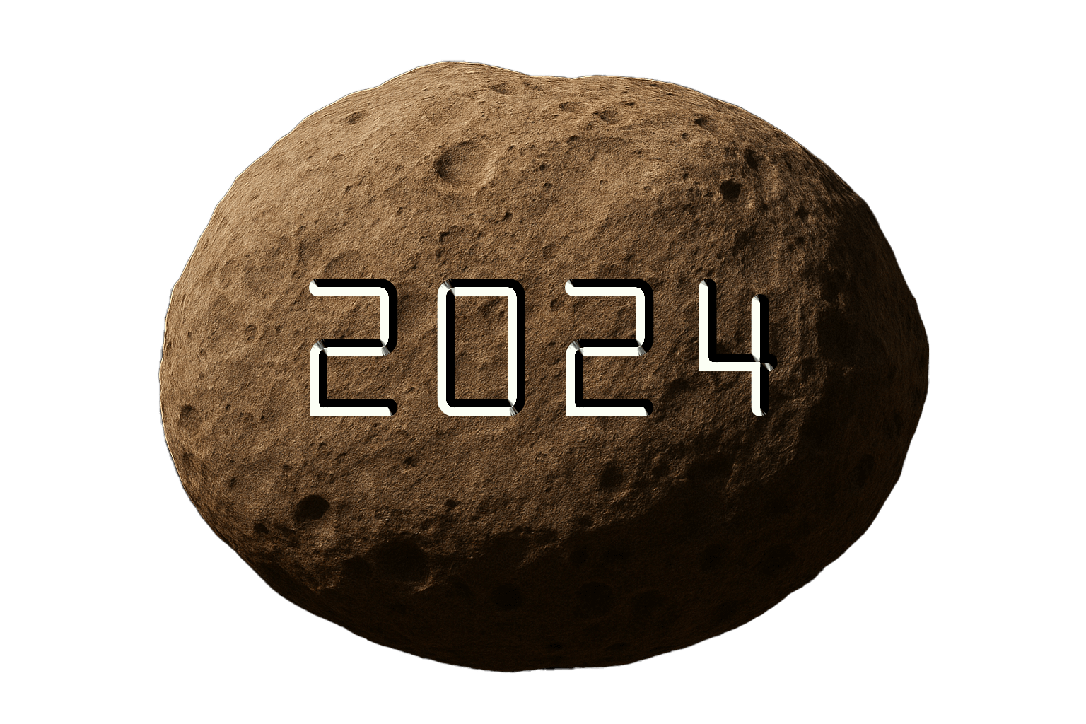 photo d'un astéroïde avec la date 2024