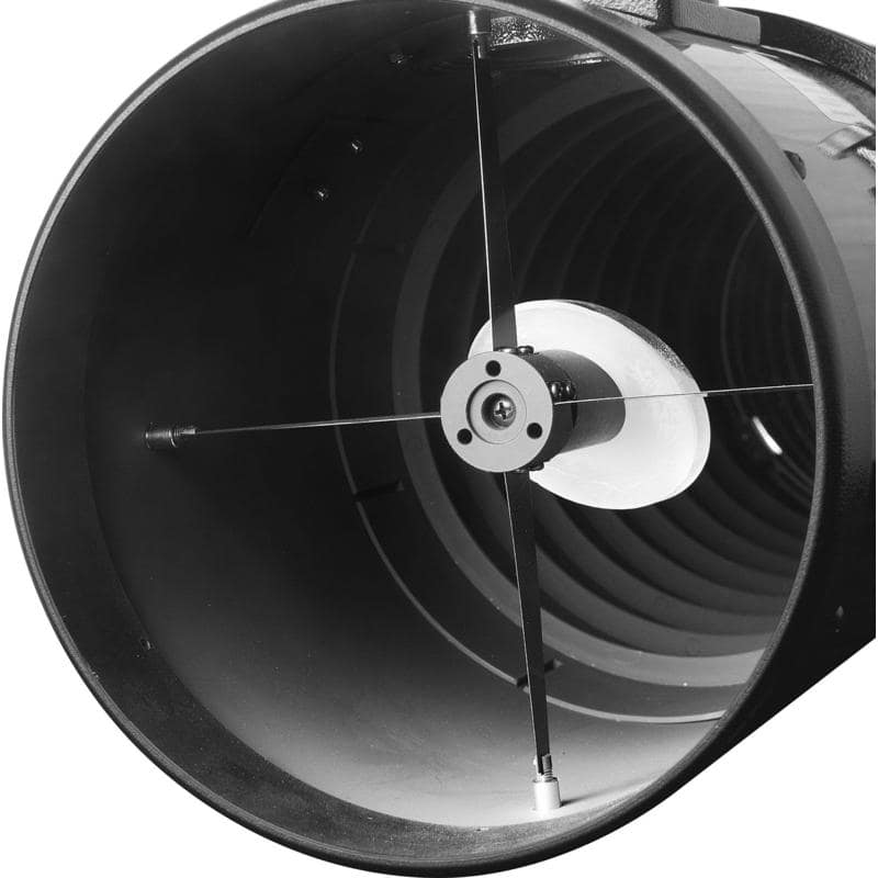 Télescope Orion 203mm Newton réflecteur noir avec porte-oculaire et chercheur sur monture équatoriale